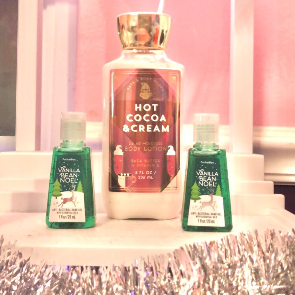 Bath and body works lotion and 2 sanitizers